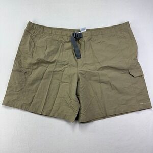 Columbia Nylon‎ Shorts Men's 4X Brown Belted Pull On Lined Hiking Fishing